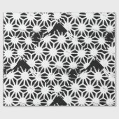 白黒の幾何学的パターン ラッピングペーパー (フラット)