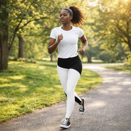 白黒の幾何学的パターン レギンス