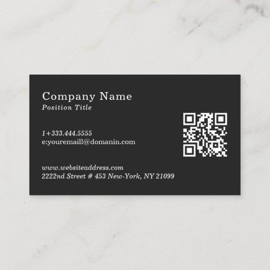 白黒の幾何学的パターン 名刺 (裏面)