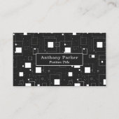 白黒の幾何学的パターン 名刺 (正面)