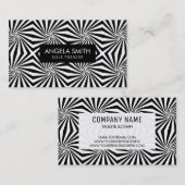 白黒の幾何学的パターン 名刺 (正面/裏面)
