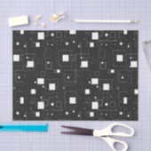 白黒の幾何学的パターン 薄葉紙 (クラフト)