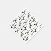 白黒の幾何学的パーティー紙ナプキン スタンダードカクテルナプキン (角)