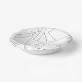 白黒の幾何学的ミニマモダンリスト ペーパーボウル (傾斜あり)