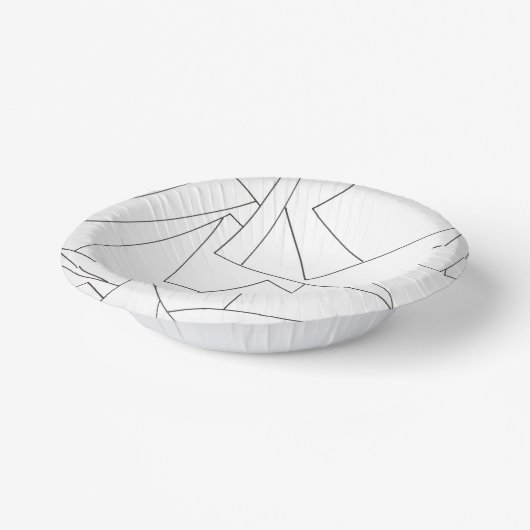 白黒の幾何学的ミニマモダンリスト ペーパーボウル (傾斜あり)