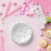 白黒の幾何学的ミニマモダンリスト ペーパーボウル (パーティー)