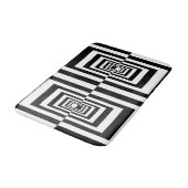 白黒の幾何学的ミニマリストパターン バスマット (アングル)