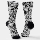 白黒の幾何学的抽象芸術 ソックス (傾斜あり)