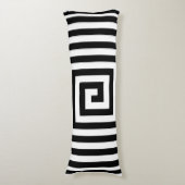 白黒の幾何学的無地の逆向き ボディピロー (正面縦)