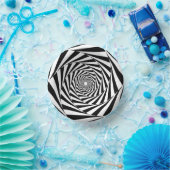 白黒の幾何学的紙丼 ペーパーボウル (パーティー)