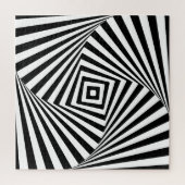 白黒の幾何学的錯覚ホログラフィック ジグソーパズル (縦)
