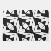 白黒の幾何学的 キッチンタオル (横)