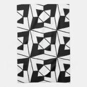 白黒の幾何学的 キッチンタオル (縦)