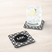 白黒の幾何学的 コースター (右側)