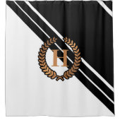 白黒の幾何学的 シャワーカーテン (正面)