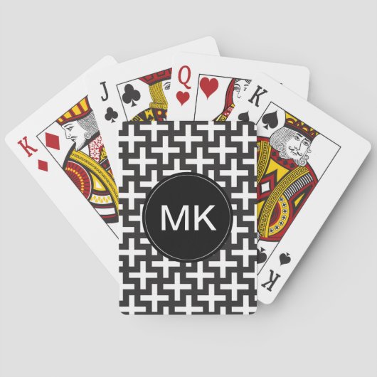 白黒の幾何学的 トランプ (裏面)