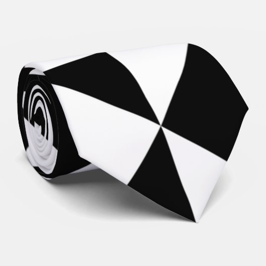白黒の幾何学的 ネクタイ (ロール)