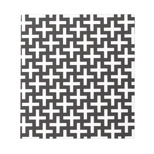 白黒の幾何学的 ノートパッド (正面)