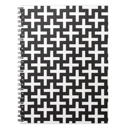 白黒の幾何学的 ノートブック (正面)