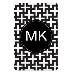 白黒の幾何学的 マグネット