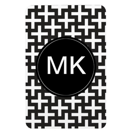 白黒の幾何学的 マグネット (縦)