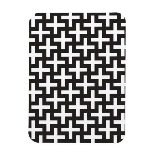 白黒の幾何学的 マグネット (縦)