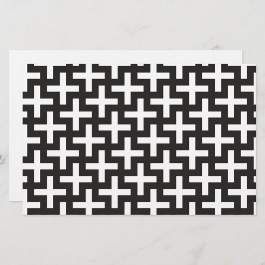 白黒の幾何学的 便箋 (正面/裏面)