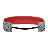 白黒の幾何模様点々のあるヨガマット アスレチックヘッドバンド (裏面)