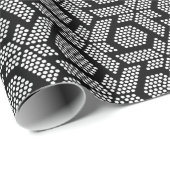 白黒の幾何点々のあるパターン ラッピングペーパー (ロールコーナー)