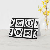 白黒の幾何等号パターンカード カード (黄色い花)