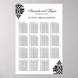 白黒の座席のアレンジメントポスター ポスター