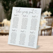 白黒の座席表の番号 台座サイン