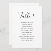 白黒の座席表。モダン結婚 招待状 (正面/裏面)