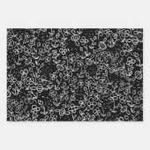 白黒の庭にミツバチ ラッピングペーパーシート (正面3)