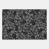 白黒の庭にミツバチ ラッピングペーパーシート (正面2)