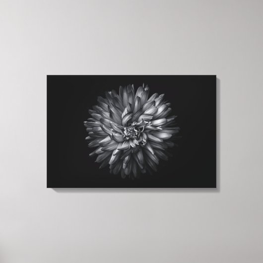 白黒の庭の花 20 キャンバスプリント (正面)