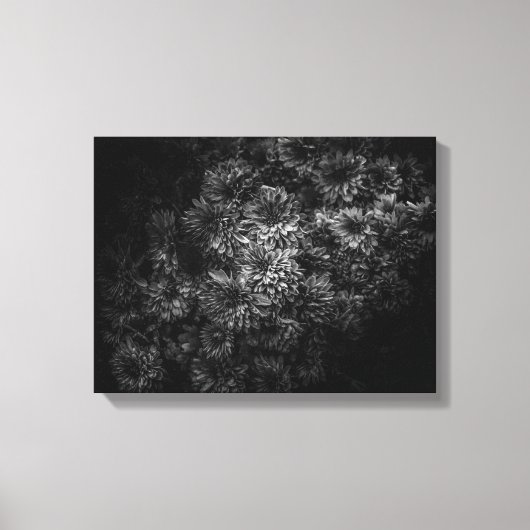 白黒の庭の花 No 29 キャンバスプリント (正面)