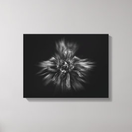 白黒の庭の花 No 49 フロー キャンバスプリント