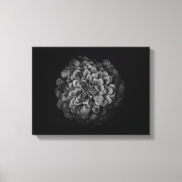 白黒の庭の花 No 54 キャンバスプリント