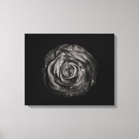 白黒の庭の花 No 72 キャンバスプリント (正面)
