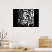 白黒の庭園像 ポスター (キッチン)