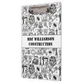 白黒の建築設計図エンジニア クリップボード (左)