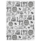 白黒の建築設計図エンジニア クリップボード (裏面)