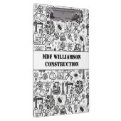 白黒の建築設計図エンジニア クリップボード (右)