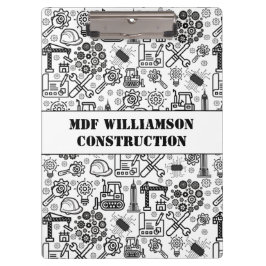 白黒の建築設計図エンジニア クリップボード