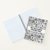 白黒の建築設計図エンジニア ノートブック (内部)