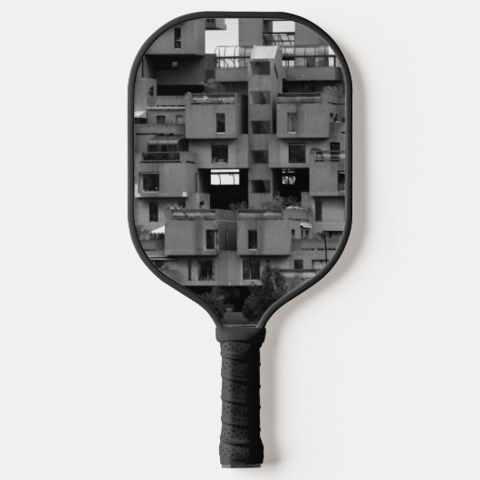 白黒の建築 ピックルボールラケット (正面)