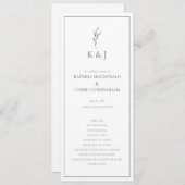 白黒の式結婚ミニマリストエレガント プログラム (正面/裏面)