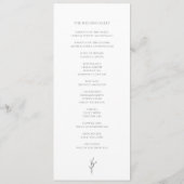 白黒の式結婚ミニマリストエレガント プログラム (裏面)