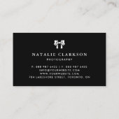 白黒の弓ミニマかわいらしリスト 名刺 (裏面)